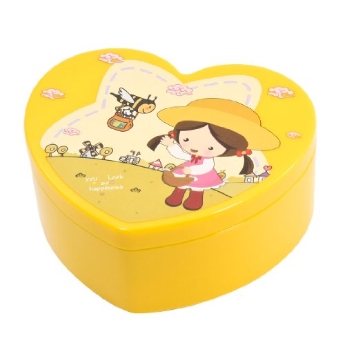 Ruilogod Damen 4 Fach Vogel drucken Kosmetiktasche Lager W Mirror Gelb von Ruilogod