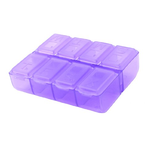 Ruilogod Damen 8 Gitter Lila Rechteck Mini Cosmetic Storage Case Box von Ruilogod