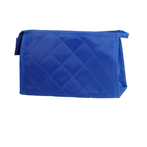 Ruilogod Damen Blue Nylon Rhombus Muster Reißverschluss Kosmetische Beutel Tasche Halter W Mirror von Ruilogod