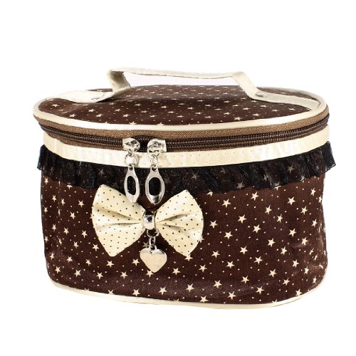 Ruilogod Damen-Choc. Olate Color Beige Stern gedruckt Oval Form Kosmetische Handtasche von Ruilogod
