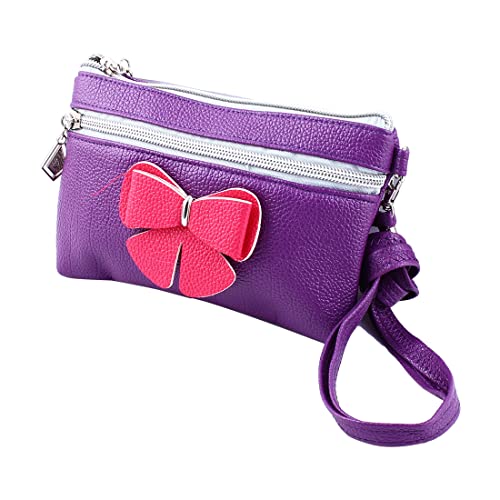 Ruilogod Damen Faux Leder Schmetterling Muster Rechteckige Form Münze Ändern Sie Geldbörse Wallet Halter Lila von Ruilogod