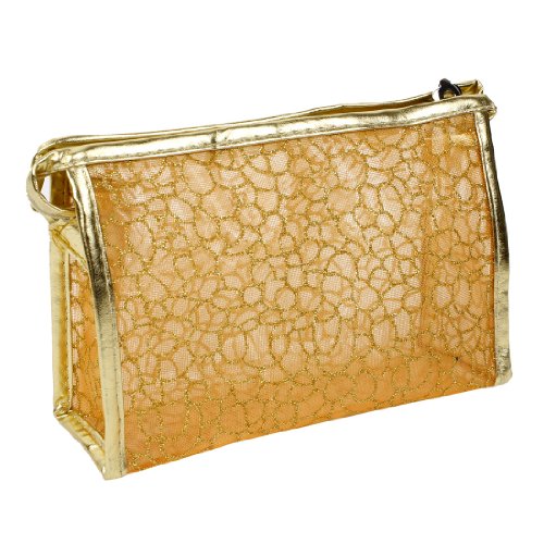 Ruilogod Damen Rechteck orange PVC Futter Wasserdichtes Cosmetic Bag Purse von Ruilogod