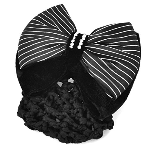 Ruilogod Damen Rhinestones eingelegte Haare snood net clip bötchen abdeckung schwarz weiß von Ruilogod