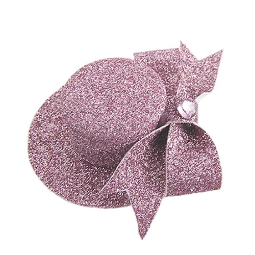 Ruilogod Damen Rosa Rhinestone Decor Glitteryy Bowknot Hut Haarspange von Ruilogod