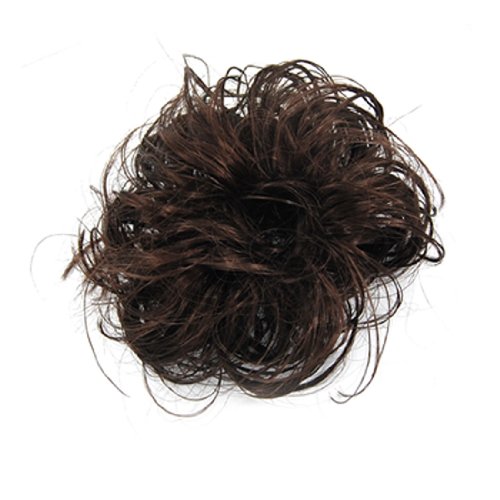 Ruilogod Damen braune synthetische faser lockige chignon faux haarbrötchenperücke von Ruilogod