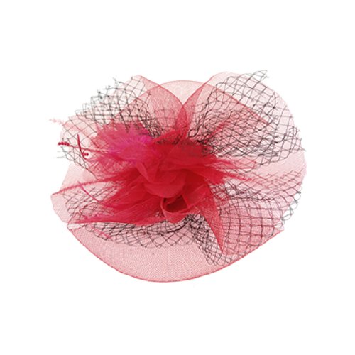 Ruilogod Damen-rote Mesh-Organza-Blumenform-Alligator-Haarspange Ruilogod Damen-rote Mesh-Organza-Blumenform-Alligator-Haarspange von Ruilogod