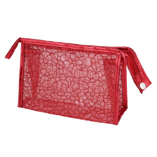 Ruilogod Damen rote glitzernde Pulver Steinblock Drucke Zippered Makeup Case Tasche von Ruilogod