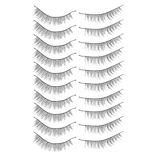 Ruilogod Damen schwarz dicke gefälschte Wimpern falsche Wimpernstreifen 10 Paare von Ruilogod