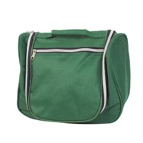 Ruilogod Deep Green Canvas Zip up Travel Makeup Tragetasche Organizer von Ruilogod
