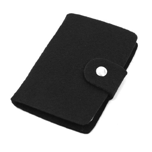 Ruilogod Druckbolzen 12 Taschen Filz-ID-Visitenkarten-Fall-Organizer schwarz von Ruilogod