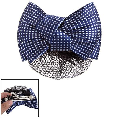 Ruilogod Drucken Dot Doppel Blau Bowknots Detaillierung Haarspange für Frauen von Ruilogod
