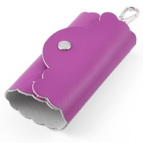 Ruilogod Drücke S. TUD Button Licht lila Kunstleder 5 Haken Schlüssel Schlüsselanhänger Halter Tasche von Ruilogod