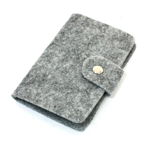 Ruilogod Drücken Sie die Taste Filz 12 Taschen Business VIP ID Karteninhaber grau von Ruilogod