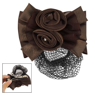 Ruilogod Dunkle Frauen Brwon Snoodnetto Barrette 3D-Blumen-Haar-Clip Ruilogod Dunkle Frauen Brwon Snoodnetto Barrette 3D-Blumen-Haar-Clip von Ruilogod