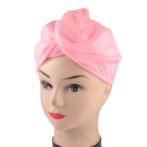 Ruilogod Dusche Damen Haar, schnelltrocknende Rosa Mikrofaser-Hut-Kappe von Ruilogod