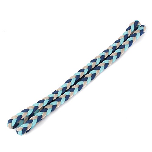 Ruilogod Elastisches Gewebe Übung Doppel Braid Design Non-Sport-Stirnband Headwrap Blau Beige von Ruilogod