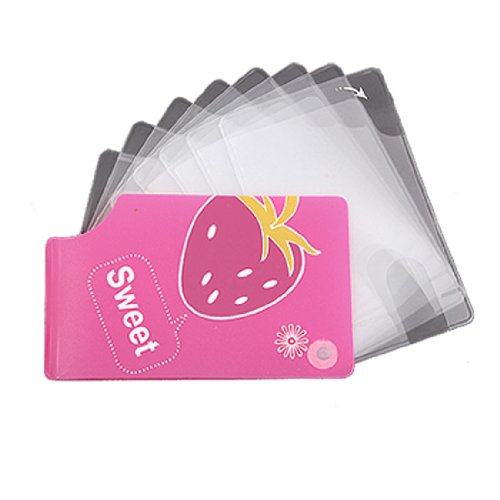 Ruilogod Erdbeer-Kunststoff-Business-Kreditkarten-Case-Abdeckungshalter Fuchsia von Ruilogod