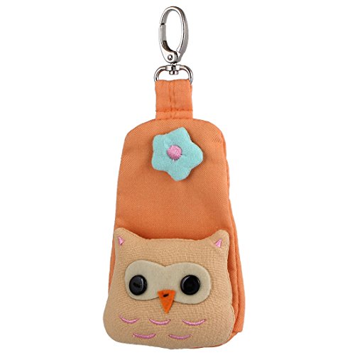 Ruilogod Eule Head Decor Lobster Verschluss Reißverschluss Key Münze Tasche Geldbörse Brieftasche Orange von Ruilogod