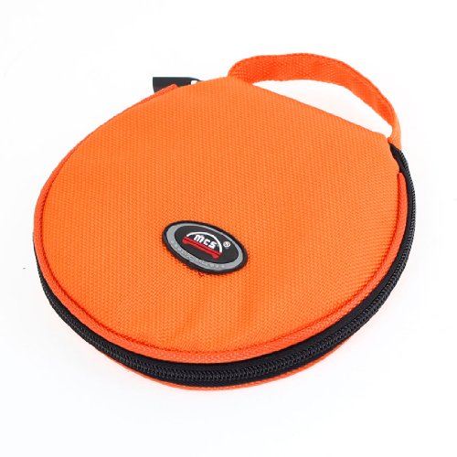 Ruilogod Familie runde 20 Kapazität Reißverschluss Blu-Ray -Halter-Beutel orange von Ruilogod