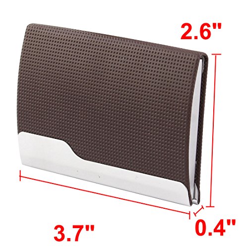 Ruilogod Faux Leder Outdoor Travel Magnetic Shirt Geschäftsname Credit ID Karten Fall Box Halter Container Organizer Schokoladenfarbe von Ruilogod