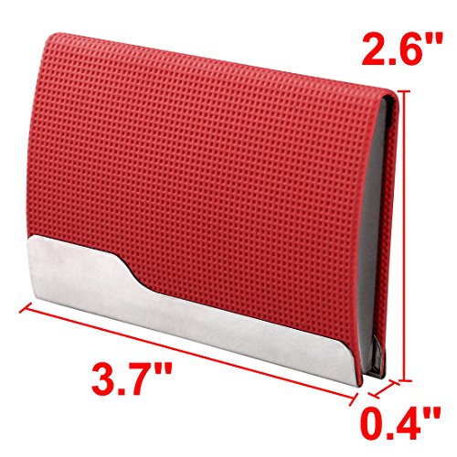 Ruilogod Faux Leder Outdoor Travel Magnetic Shut Geschäftsname Kredit ID Karten Fall Kasten Halter Container Organizer Rot von Ruilogod