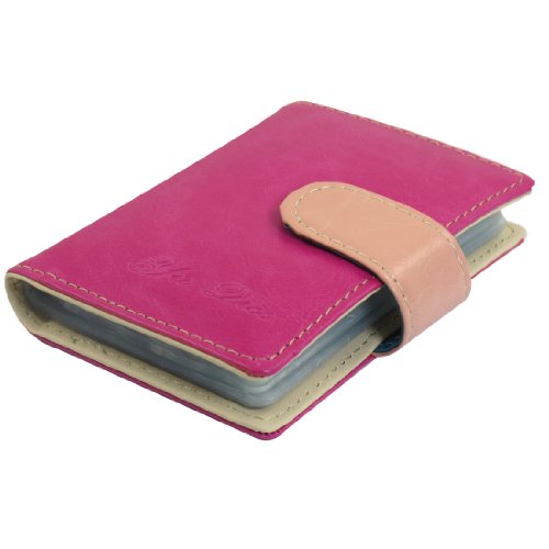 Ruilogod Faux Lederabdeckung 26 Stück Visitenkartenhalter Fuchsia Rosa von Ruilogod