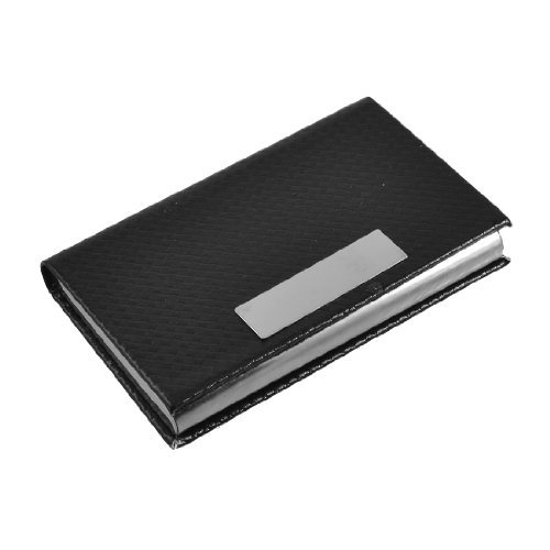 Ruilogod Faux Lederabdeckung Gewebtes Muster Magnetische ID Kartenfall Schwarz von Ruilogod
