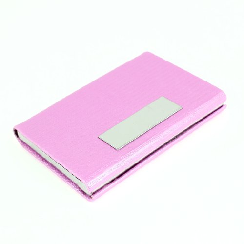 Ruilogod Faux-Lederbeschichtete strukturierte Oberflächenrechteck Business Bank Card Case Rosa von Ruilogod