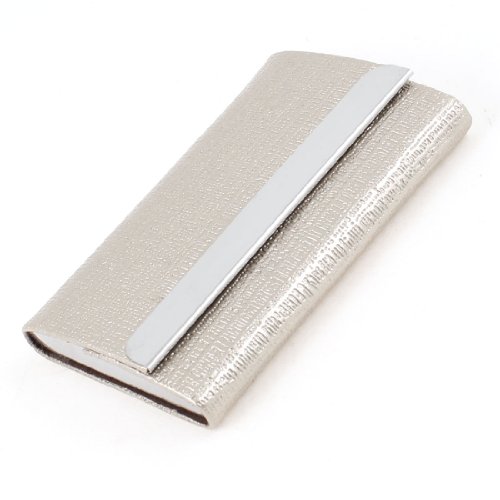 Ruilogod Faux-Lederbeschichteter Metall Business Credit Name Karten Organizer Holder Khaki von Ruilogod