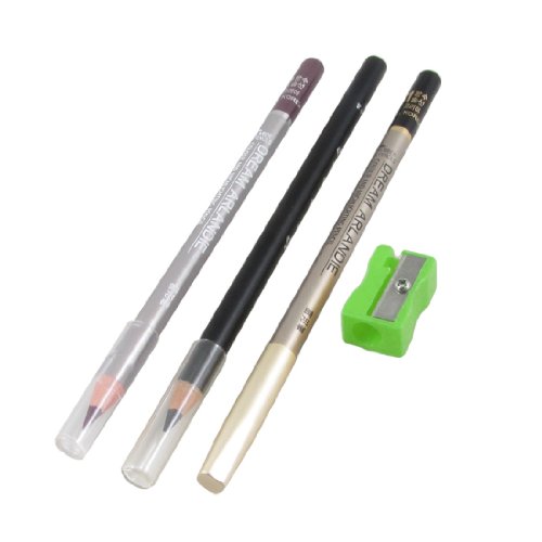 Ruilogod Frau 4 in 1 Dark Purple Black Tip Farbeeyeliner Augenbrauenstift Makeup-Werkzeug-Set von Ruilogod