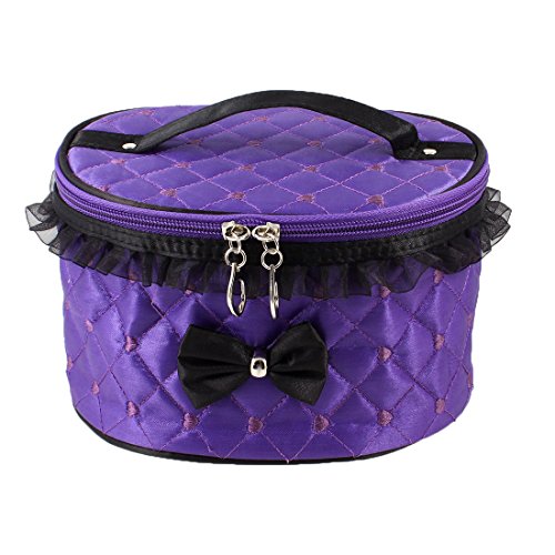 Ruilogod Frau Herz-Muster-Reißverschluss-Polyester-Spitze-Kosmetik-Make-up-Kosmetiktasche von Ruilogod
