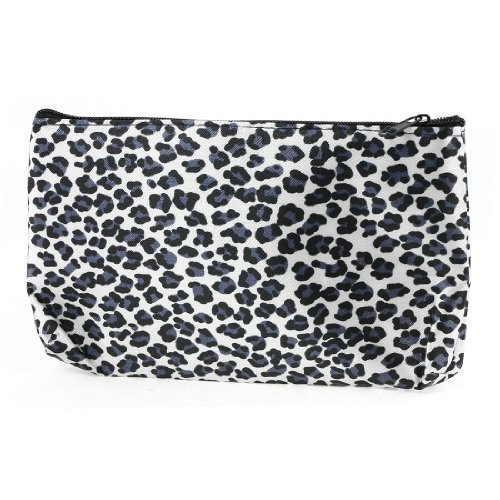 Ruilogod Frau Leopard druckte Reißverschluss Kunstleder Futter Cosmetic Bag von Ruilogod