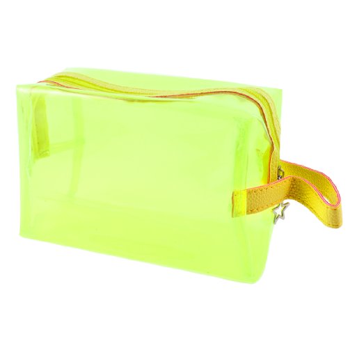 Ruilogod Frau Reise Kunststoff Faltbare Make-up Kosmetische Halter Tasche Gelb Grün von Ruilogod