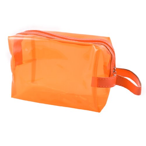 Ruilogod Frau Reise Kunststoff Faltbare Make-up Kosmetische Halter Tasche Orange von Ruilogod
