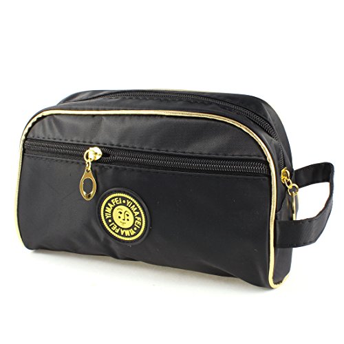 Ruilogod Frau Retangle Polyester Reißverschluss Nylonfutter Kosmetiktasche Schwarz Ruilogod Frau Retangle Polyester Reißverschluss Nylonfutter Kosmetiktasche Schwarz von Ruilogod