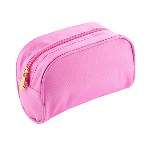 Ruilogod Frau Tragbare Nylon mit Reißverschluss Make Up Cosmetic Bag Amaranth rosa von Ruilogod