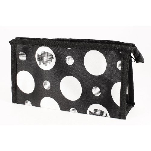 Ruilogod Frau Tragbares Schwarz Weiß-Punkt-Muster einzelne Tasche Make-up-Tasche von Ruilogod
