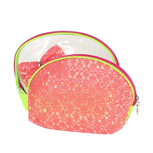 Ruilogod Frauen Bowknot Oranment Reißverschluss bis Spitze Mechy Cosmetic Bag-Halter 2 in 1 Ruilogod Frauen Bowknot Oranment Reißverschluss bis Spitze Mechy Cosmetic Bag-Halter 2 in 1 von Ruilogod