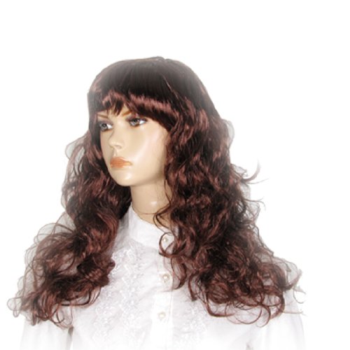 Ruilogod Frauen Cosplay Brown Curly Faux Haarperücke Haarteil Watt von Ruilogod