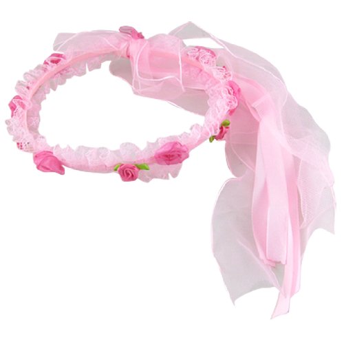 Ruilogod Frauen-Damen-Blumen-Akzent-rosa Schleier zurück Brautjungfer Stirnband Fuchsia Ruilogod Frauen-Damen-Blumen-Akzent-rosa Schleier zurück Brautjungfer Stirnband Fuchsia von Ruilogod