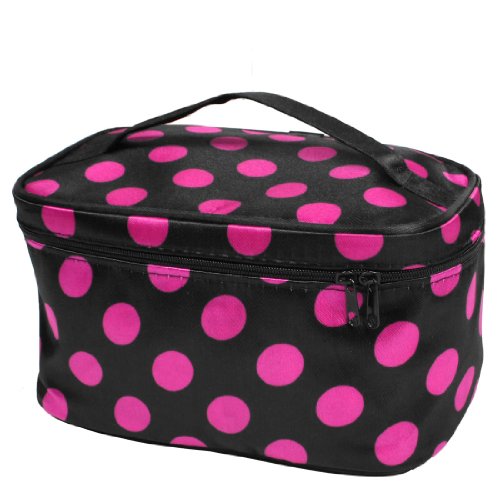 Ruilogod Frauen Fuchsia Punkte Muster Cosmetic Makeup Mirror Handtasche von Ruilogod