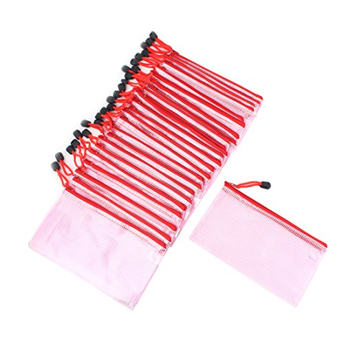 Ruilogod Frauen Kunststoff wasserfest Reißverschluss Verschluss Make-up Organizer Kosmetiktasche 25 stücke Rosa von Ruilogod