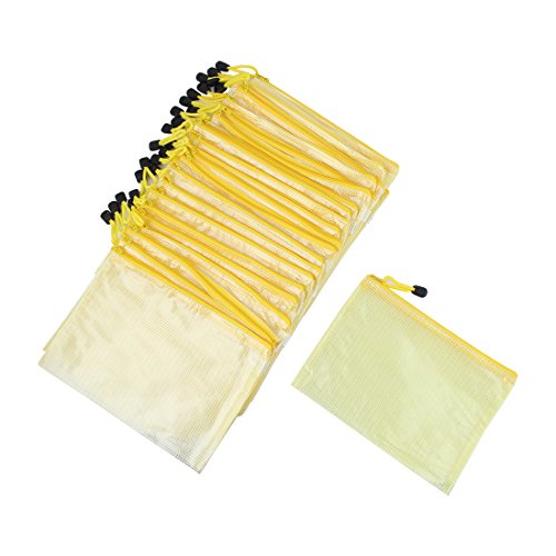 Ruilogod Frauen Kunststoff wasserfest Reißverschluss Verschluss Make-up Organizer Kosmetiktasche 25pcs Gelb von Ruilogod