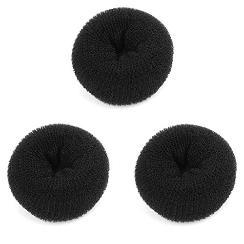 Ruilogod Frauen Magic Donut Bun Ring Maker Haargerät 3.3 "Durchmesser schwarz 3 stücke von Ruilogod