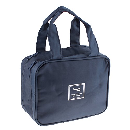 Ruilogod Frauen Reise-Kosmetiktasche Bag Tragetaschen Dunkelblau von Ruilogod