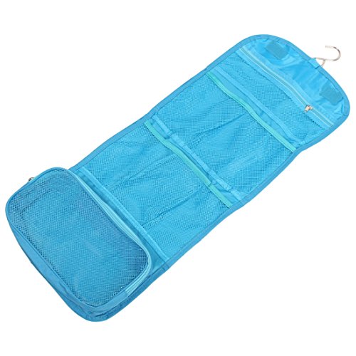 Ruilogod Frauen Reisen Faltbare tragbare hängende köstliche kosmetische Make-up lagerung Organizer Tasche Handtasche blau w hoken von Ruilogod