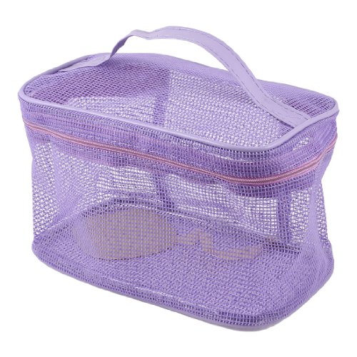 Ruilogod Frauen Reißverschluss Maps Make-up Reise Kosmetiktasche Organizer Licht lila von Ruilogod