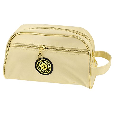 Ruilogod Frauen Reißverschluss Verschluss Kosmetiktasche Make-up Case Kulturbeutel Khaki von Ruilogod