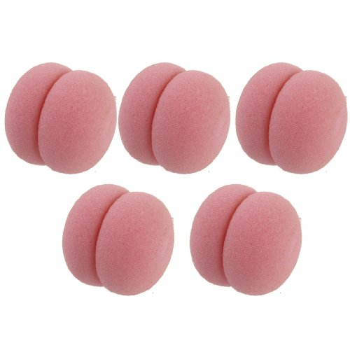 Ruilogod Frauen-Rollen-Kugel-Form-weiches Schwamm-Haar-Lockenwickler-Rosa 5 Stück von Ruilogod
