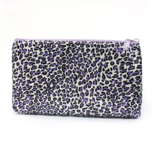 Ruilogod Frauen lila Leopard Muster Toilettenartikel Kosmetische Beutel Tasche W Mirror von Ruilogod